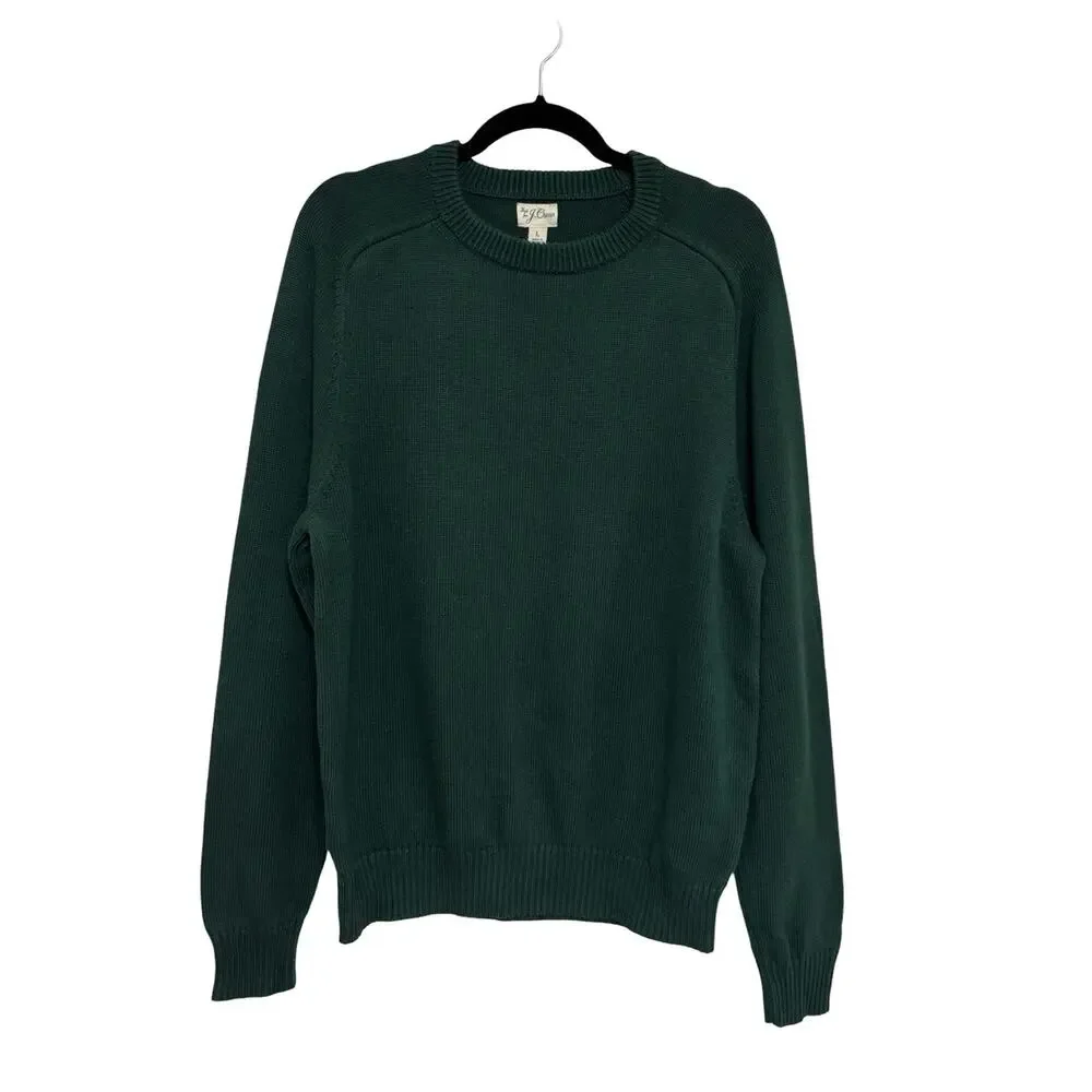 J. Crew Men’s Heritage Cotton Crewneck Sweater in Green - Size L